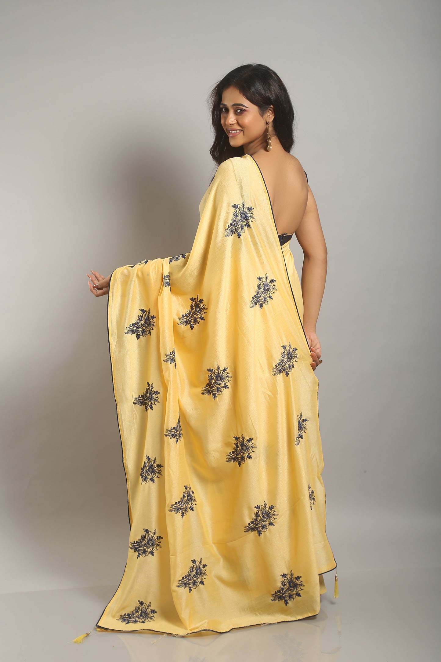 Icy Cream Dupian Silk Saree
