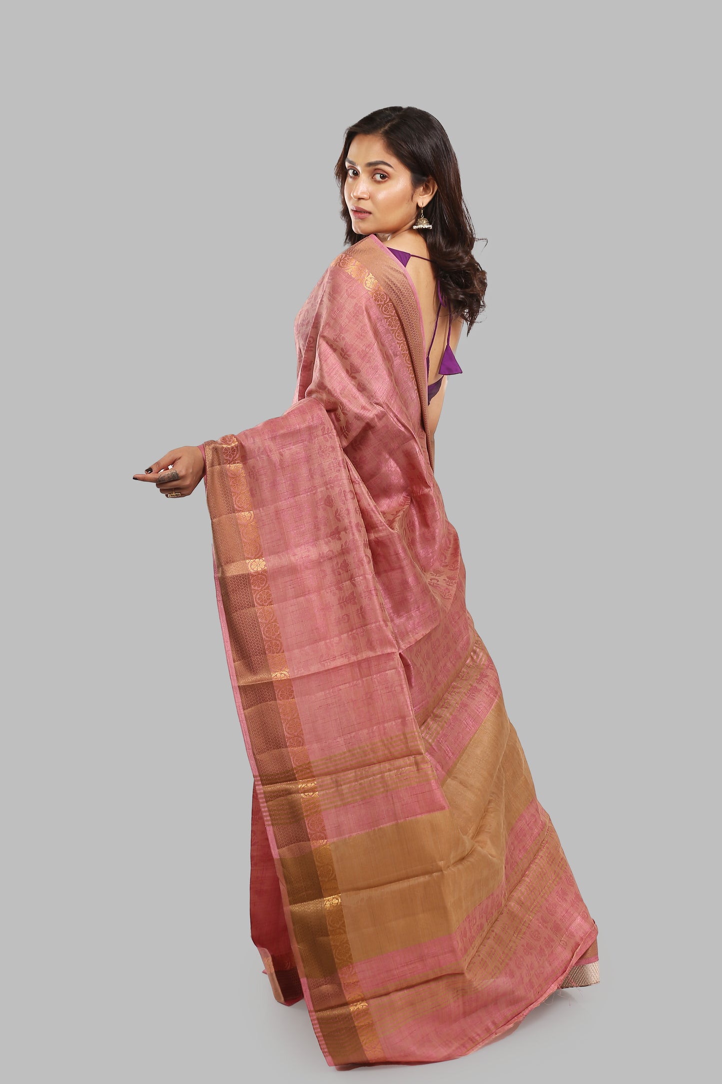 Immense Pinken Raw Silk Saree
