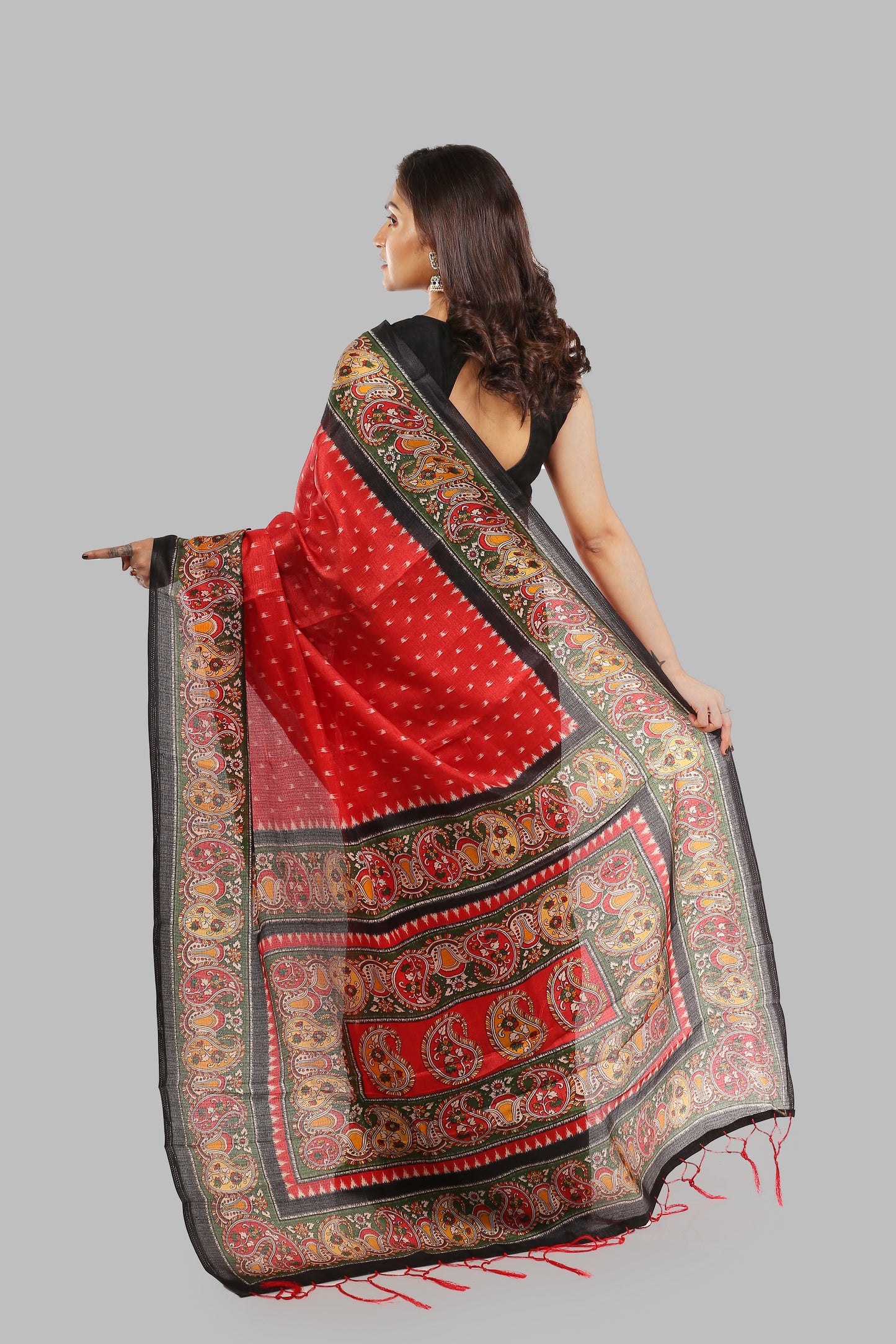 Kind Russet Raw Silk Saree
