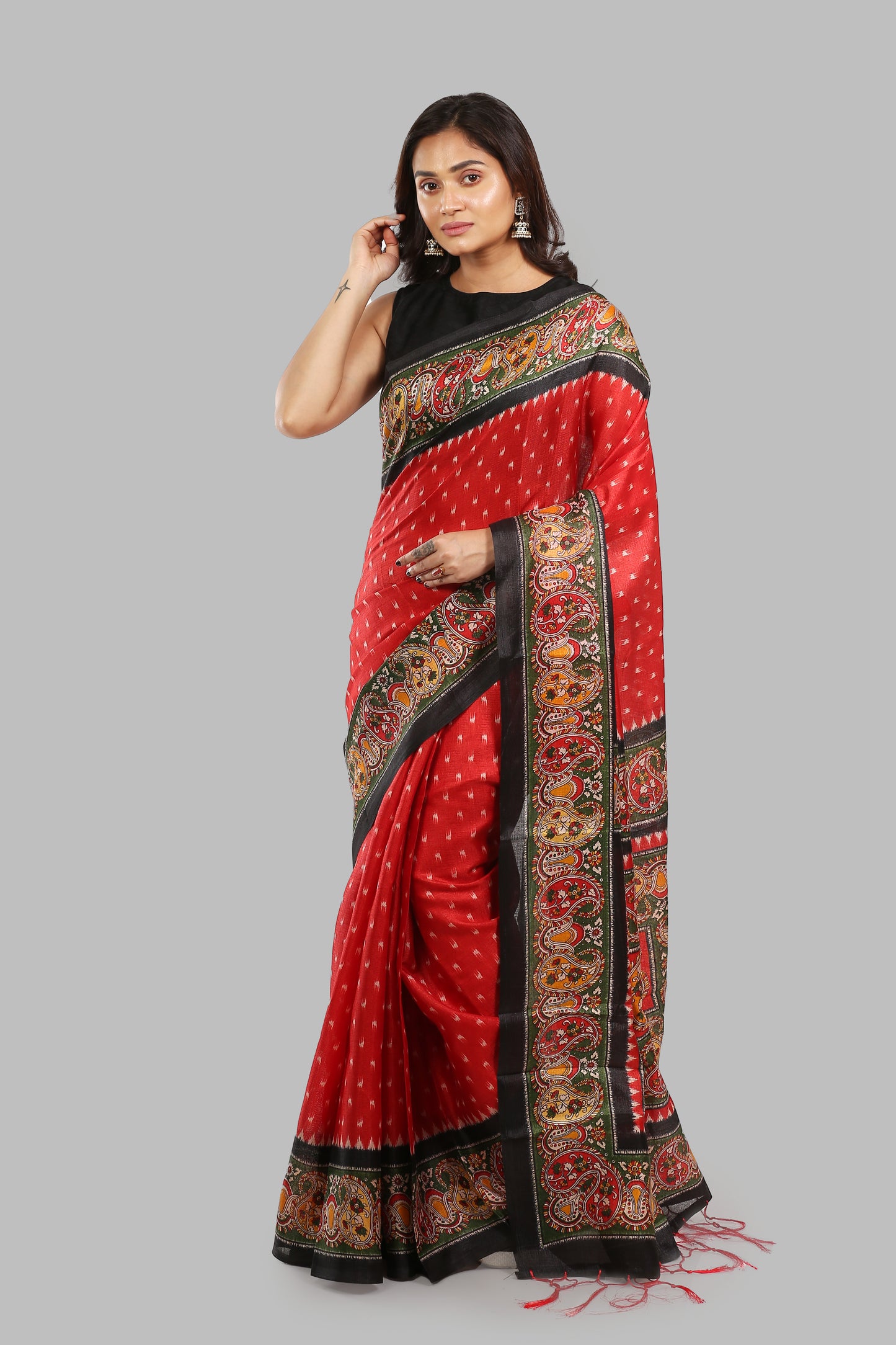 Kind Russet Raw Silk Saree