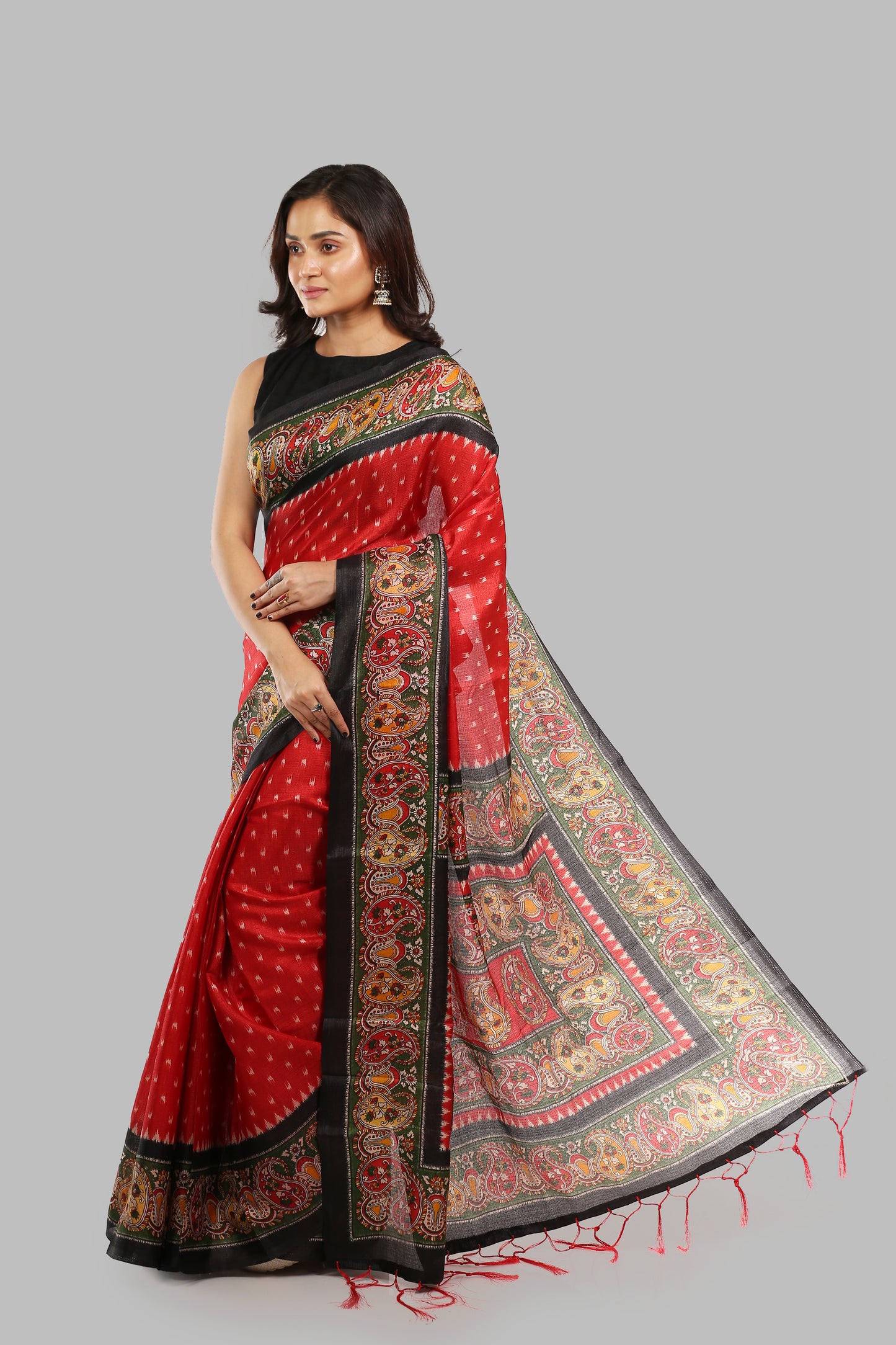 Kind Russet Raw Silk Saree