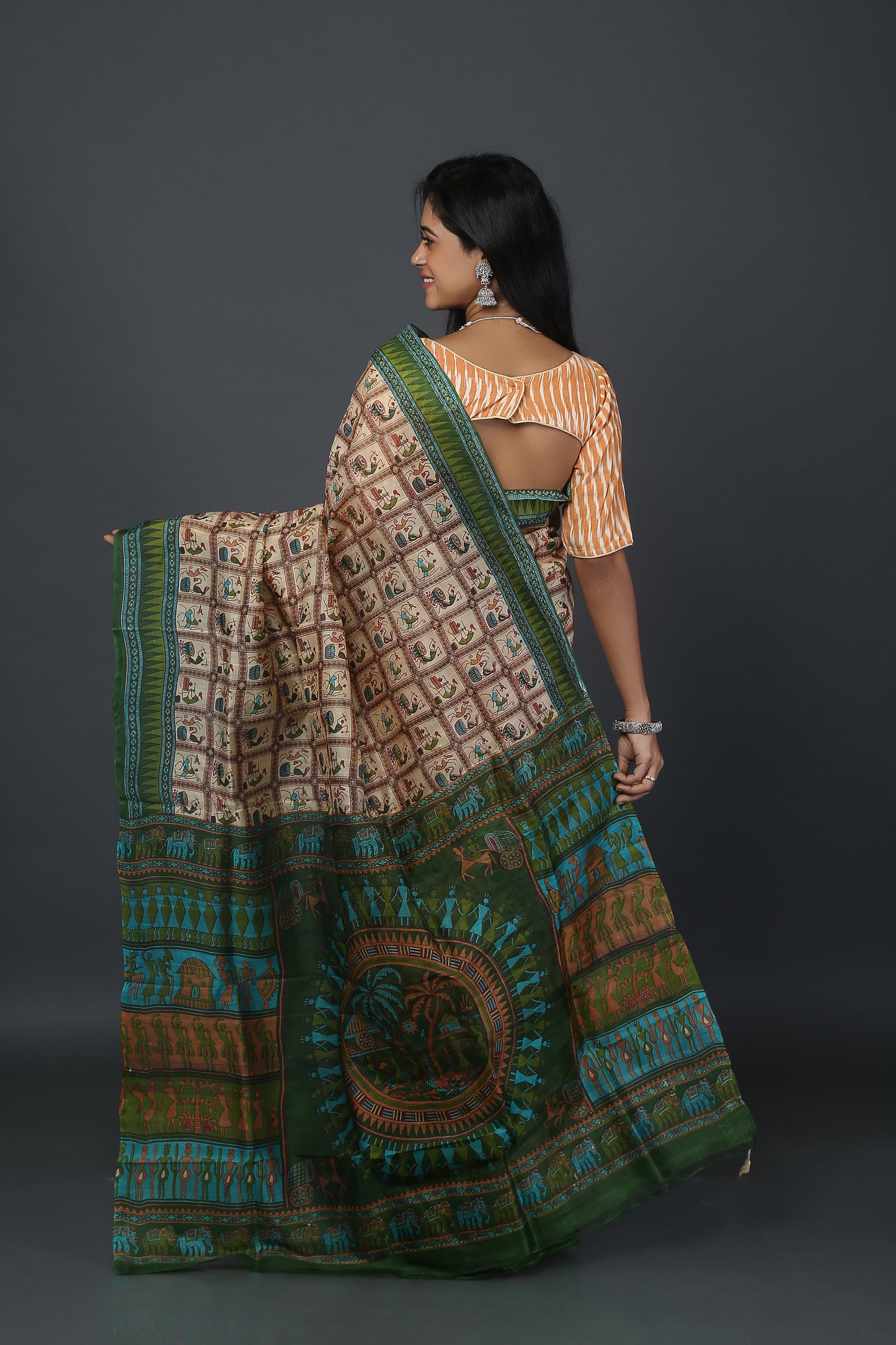 Life Lattice Tussar Saree