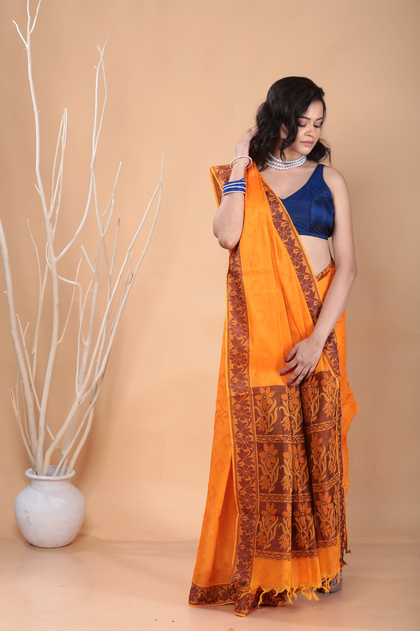 Lively Virid Cotton Saree
