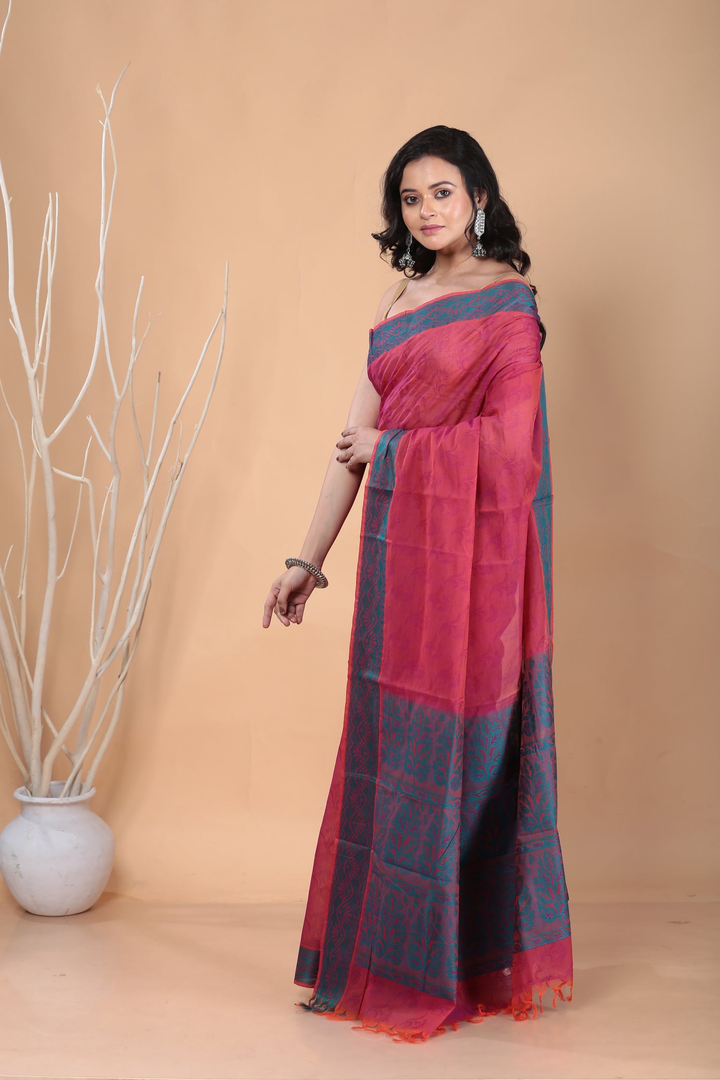Lively Virid Cotton Saree