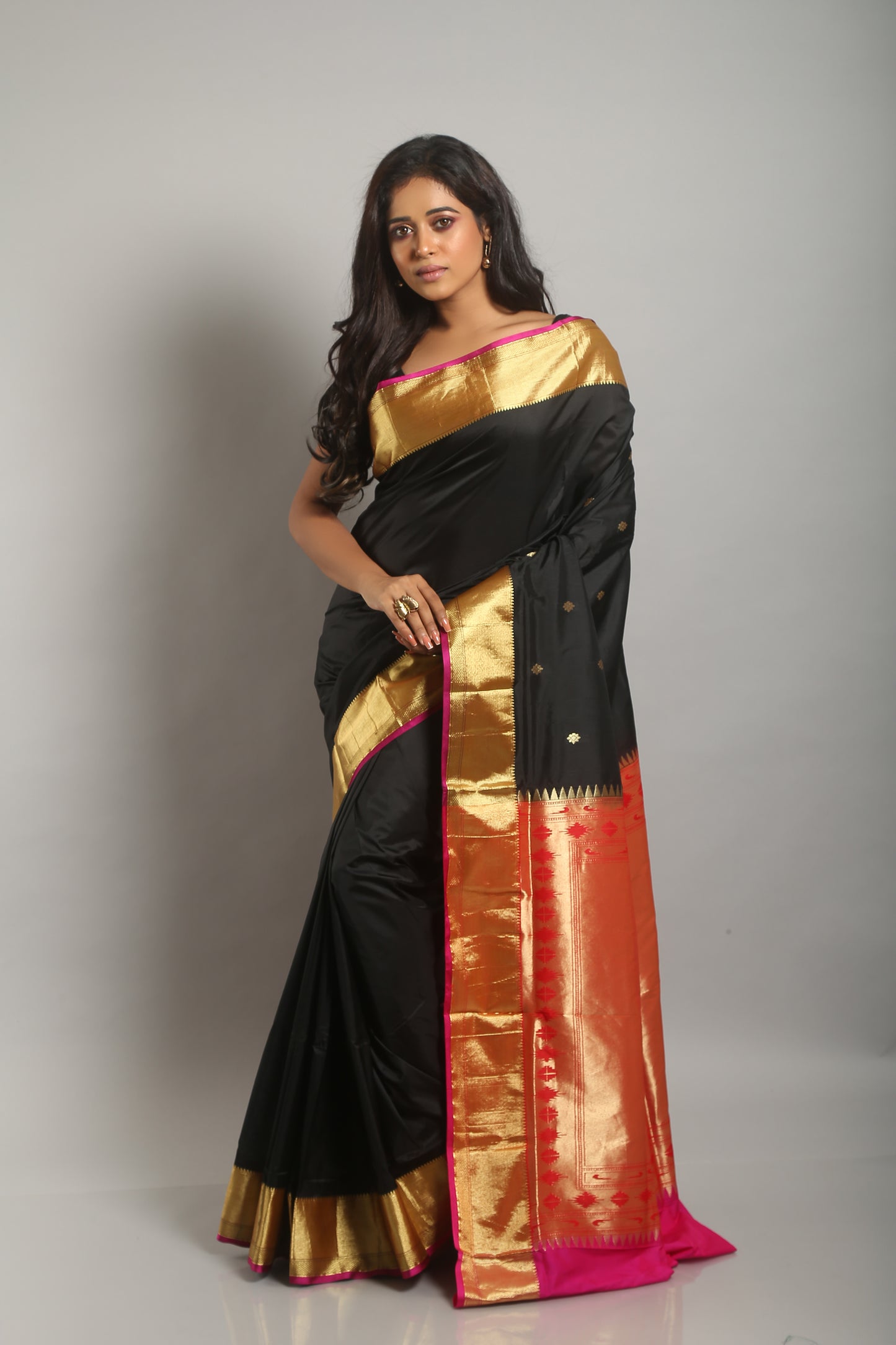 Magestic Ebony Silk Saree