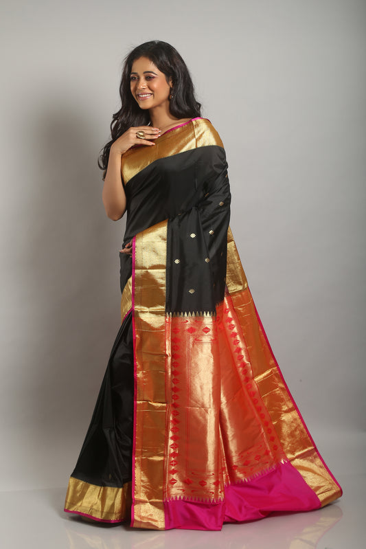 Magestic Ebony Silk Saree