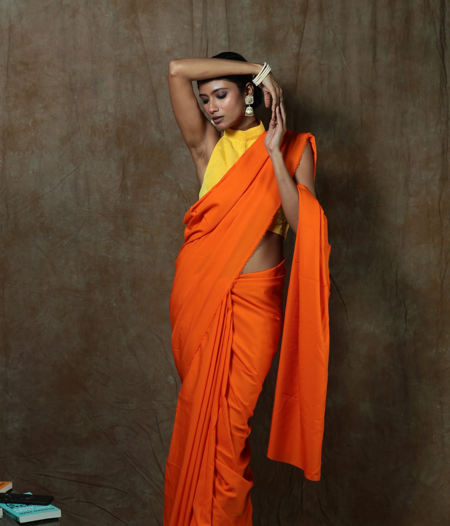 Mere Hath Me - Crepe Saree