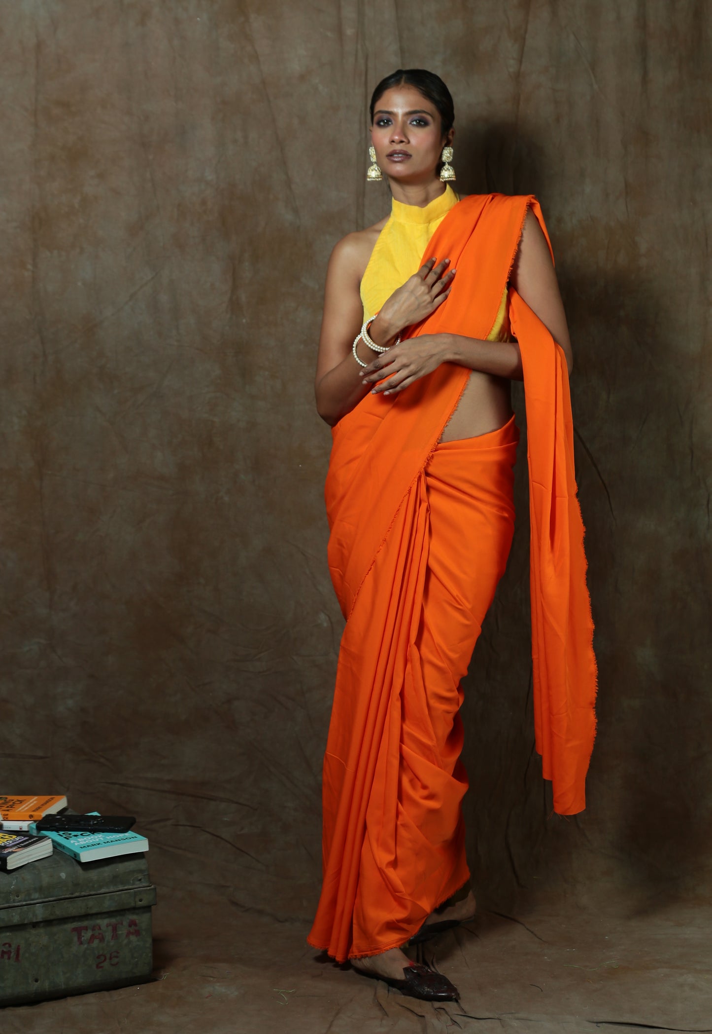 Mere Hath Me - Crepe Saree