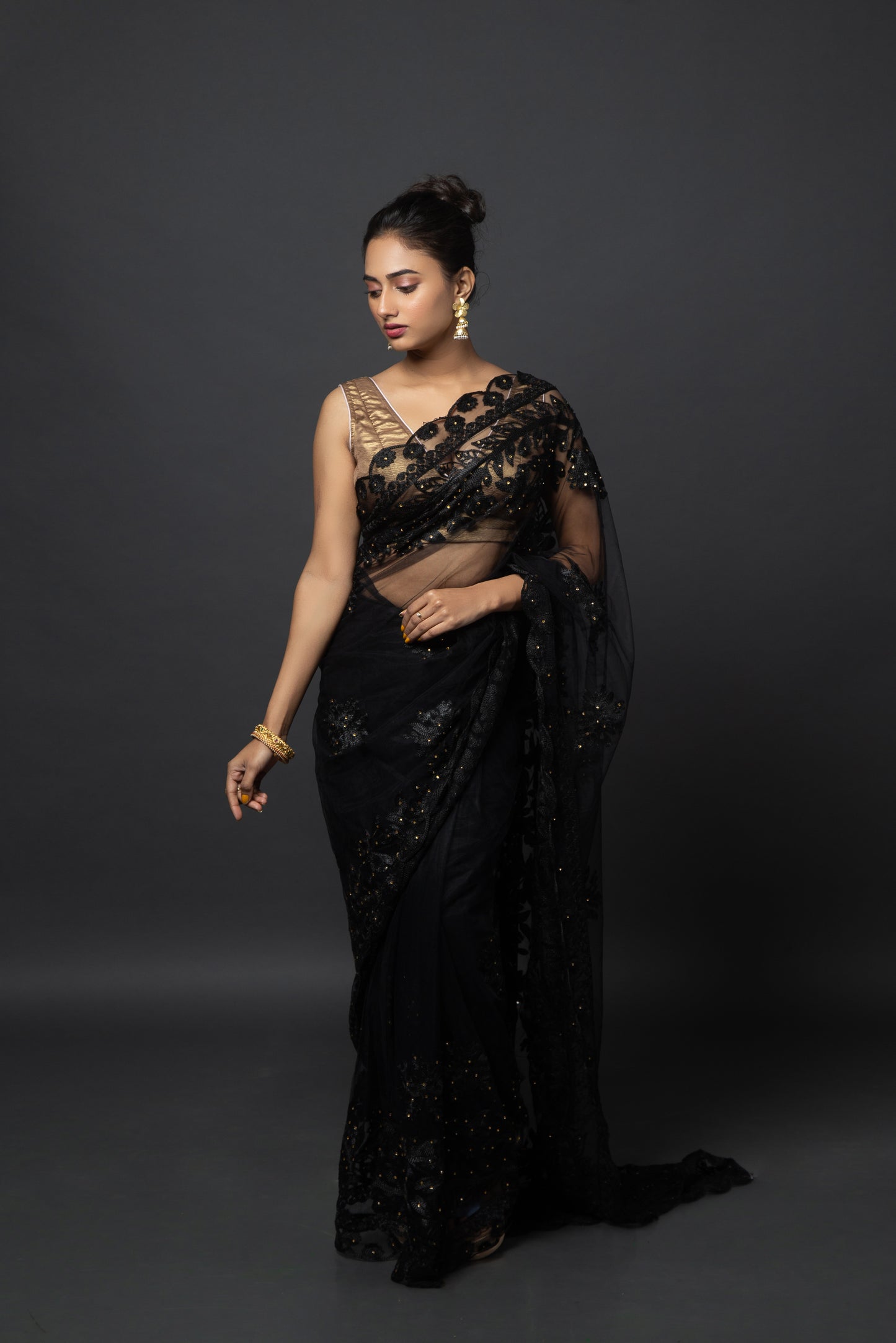 Midnight Dreams Net Saree