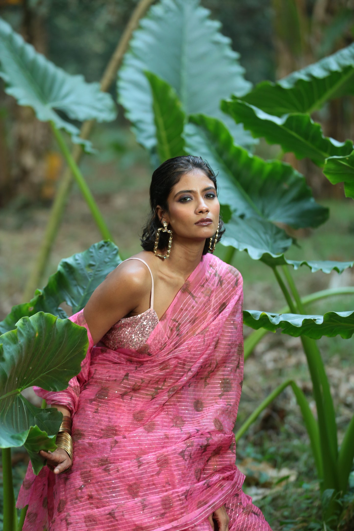 Moh Moh Ke Dhage - Organza Saree