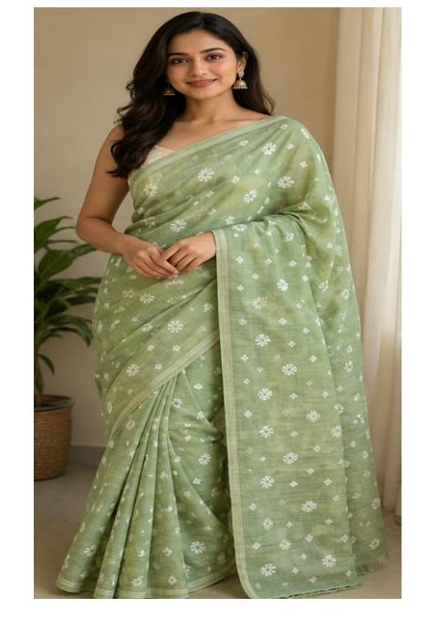 Green Jamdani