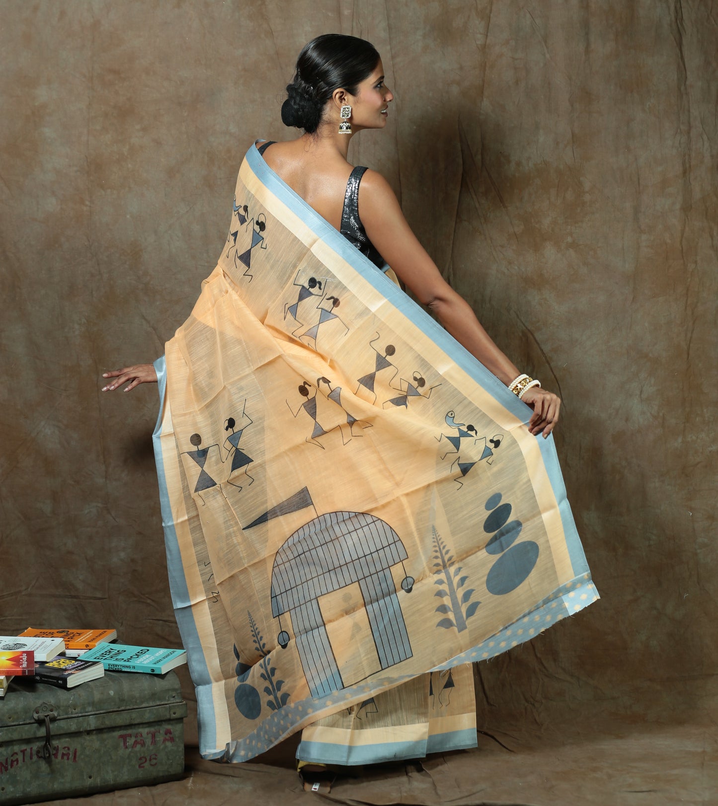 Pink Warli Print Saree