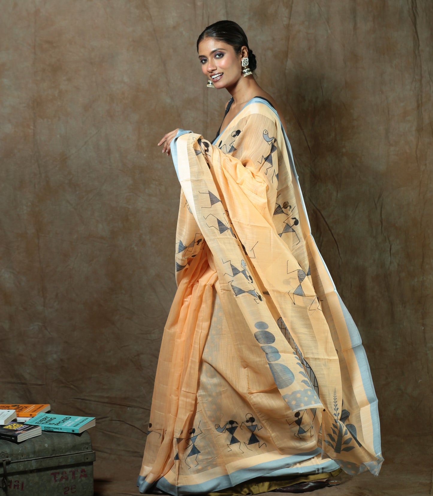 Pink Warli Print Saree