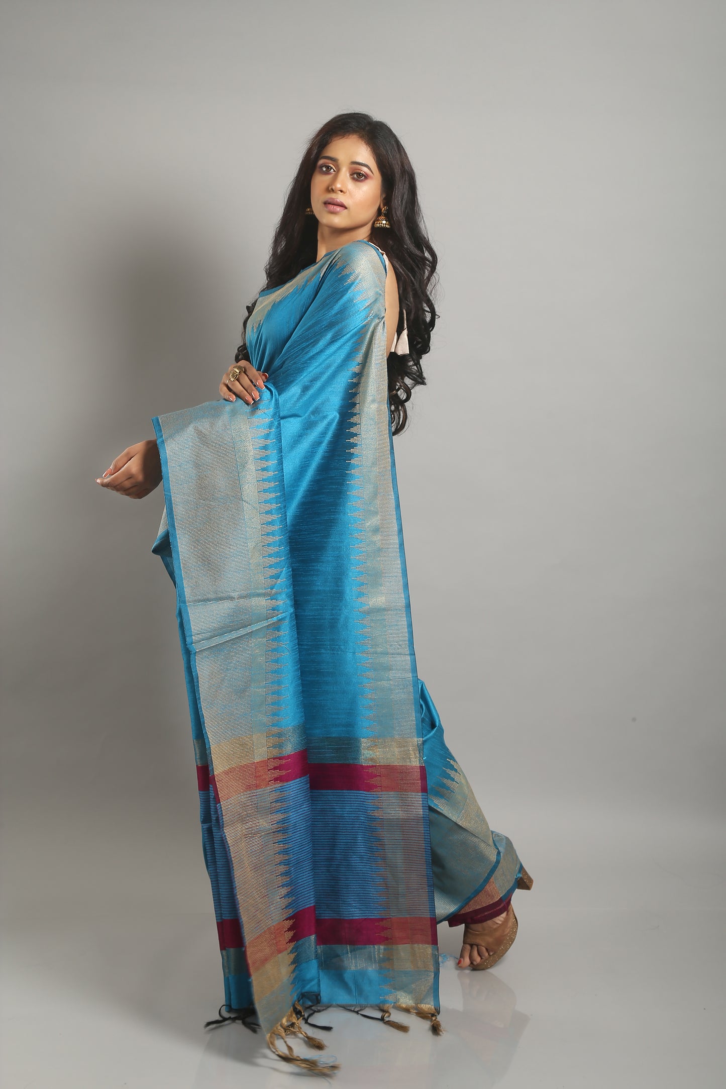 Primal Ultramarine Matka Silk Saree