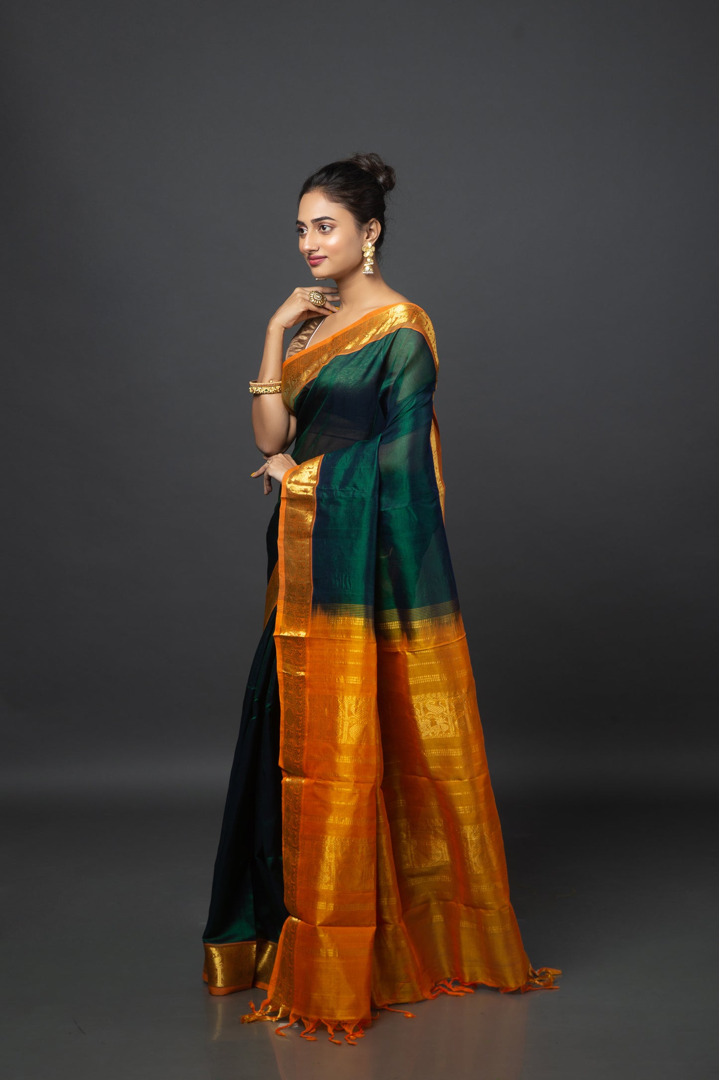 Resilient Verdant  South Silk Saree