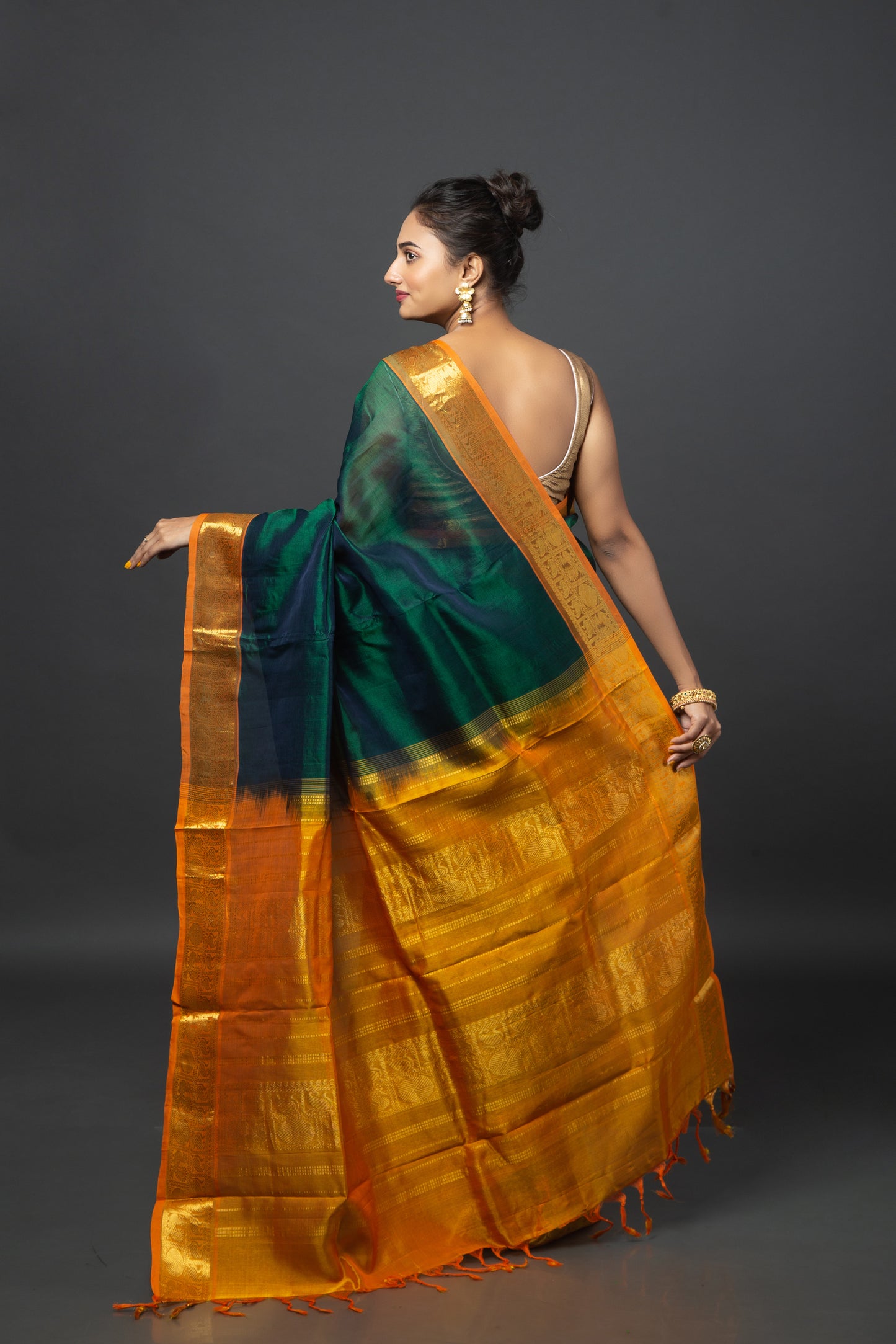 Resilient Verdant  South Silk Saree