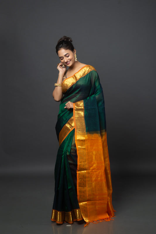 Resilient Verdant  South Silk Saree
