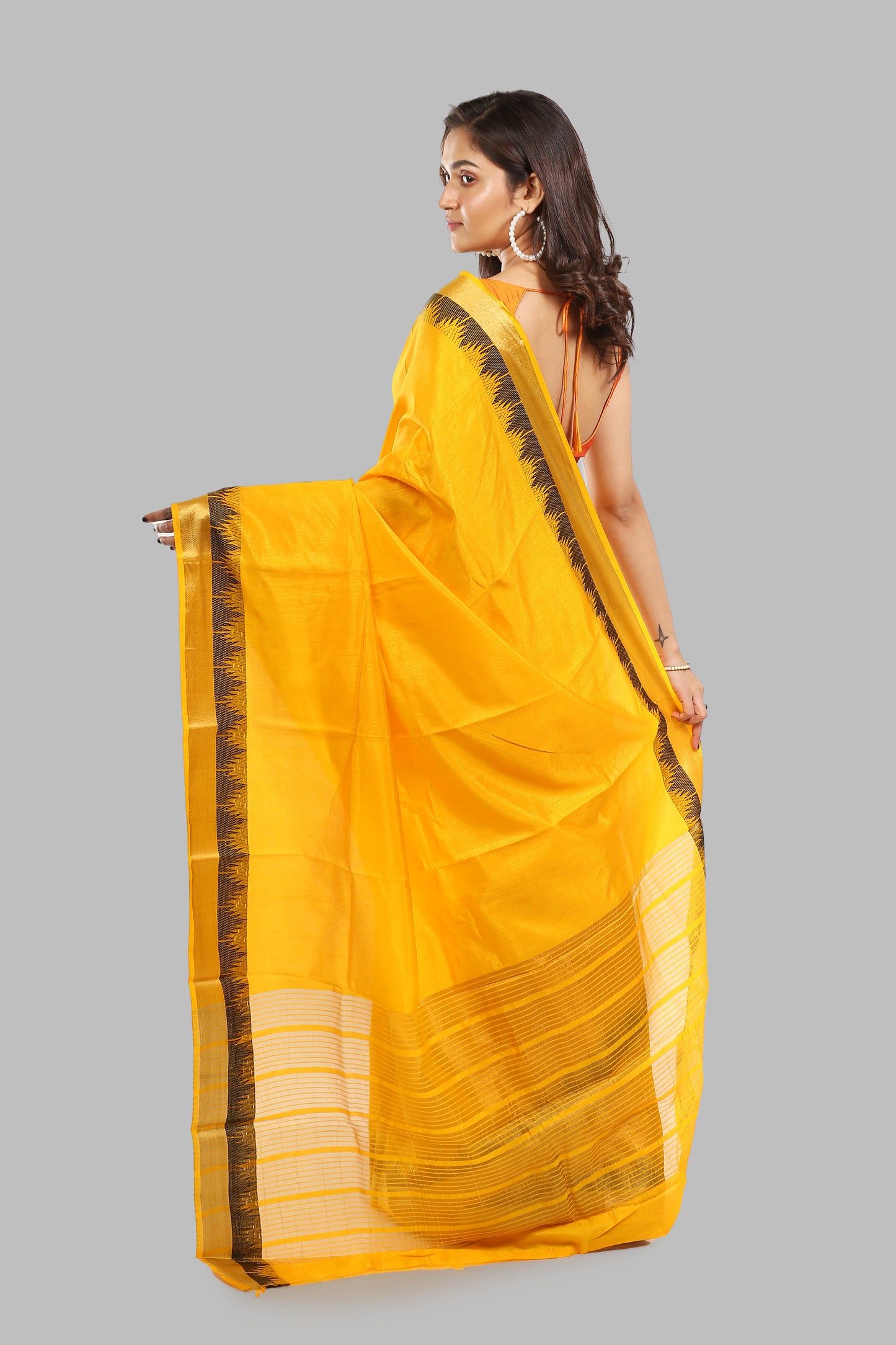 Scented Amber Raw Silk Saree
