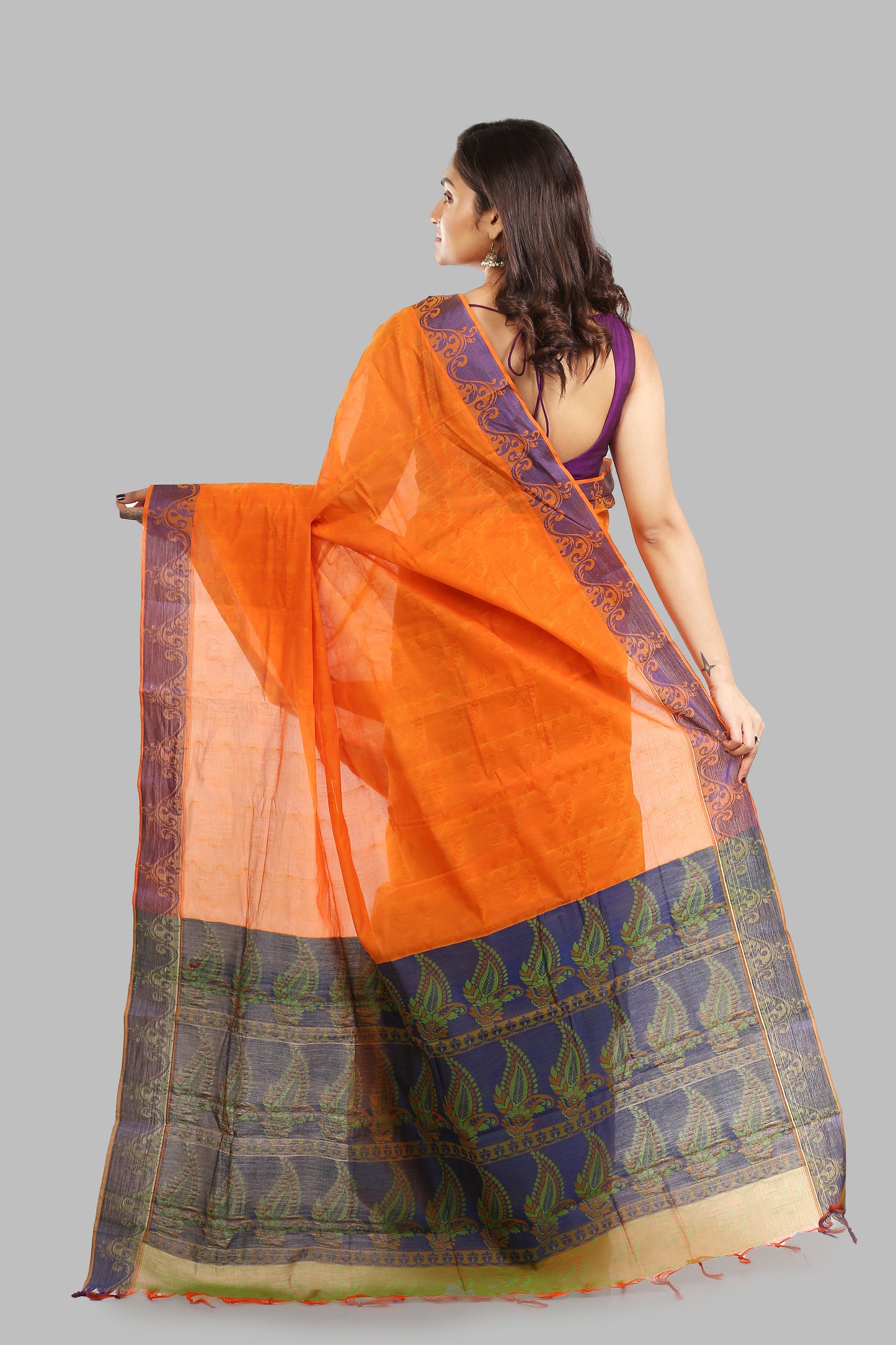 Smoggy Bevel Cotton Saree
