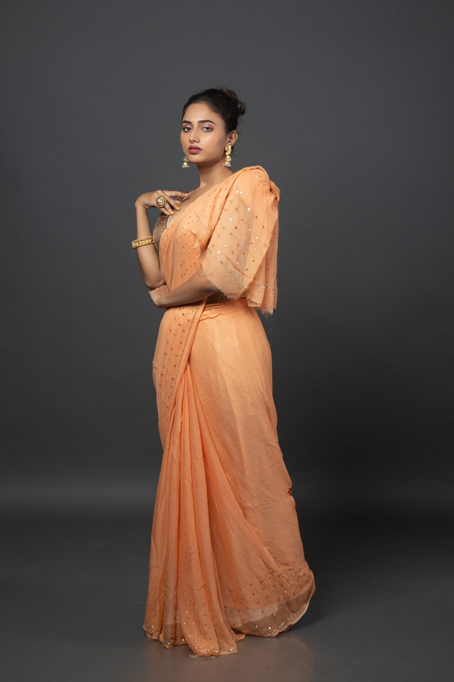 Soft Peachy Saree