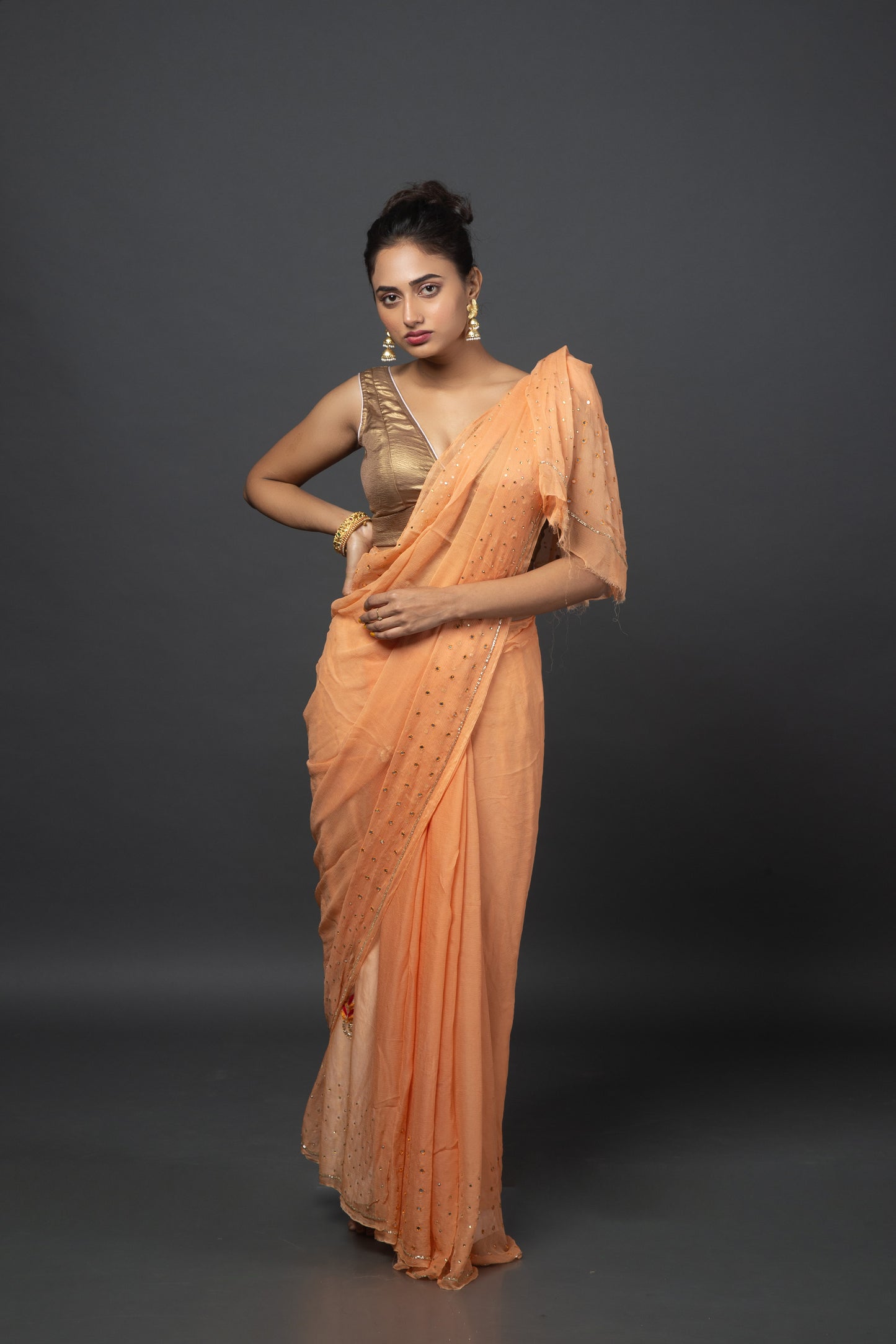 Soft Peachy Saree