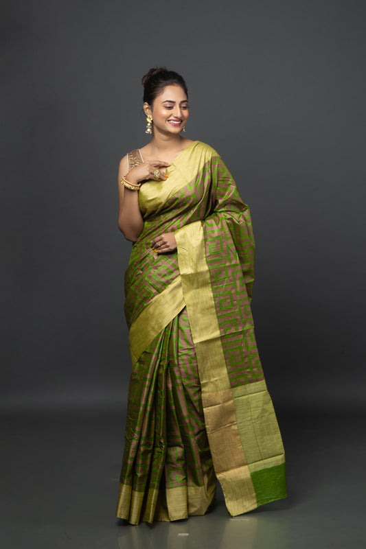 Swastik Story Tussar Silk Saree
