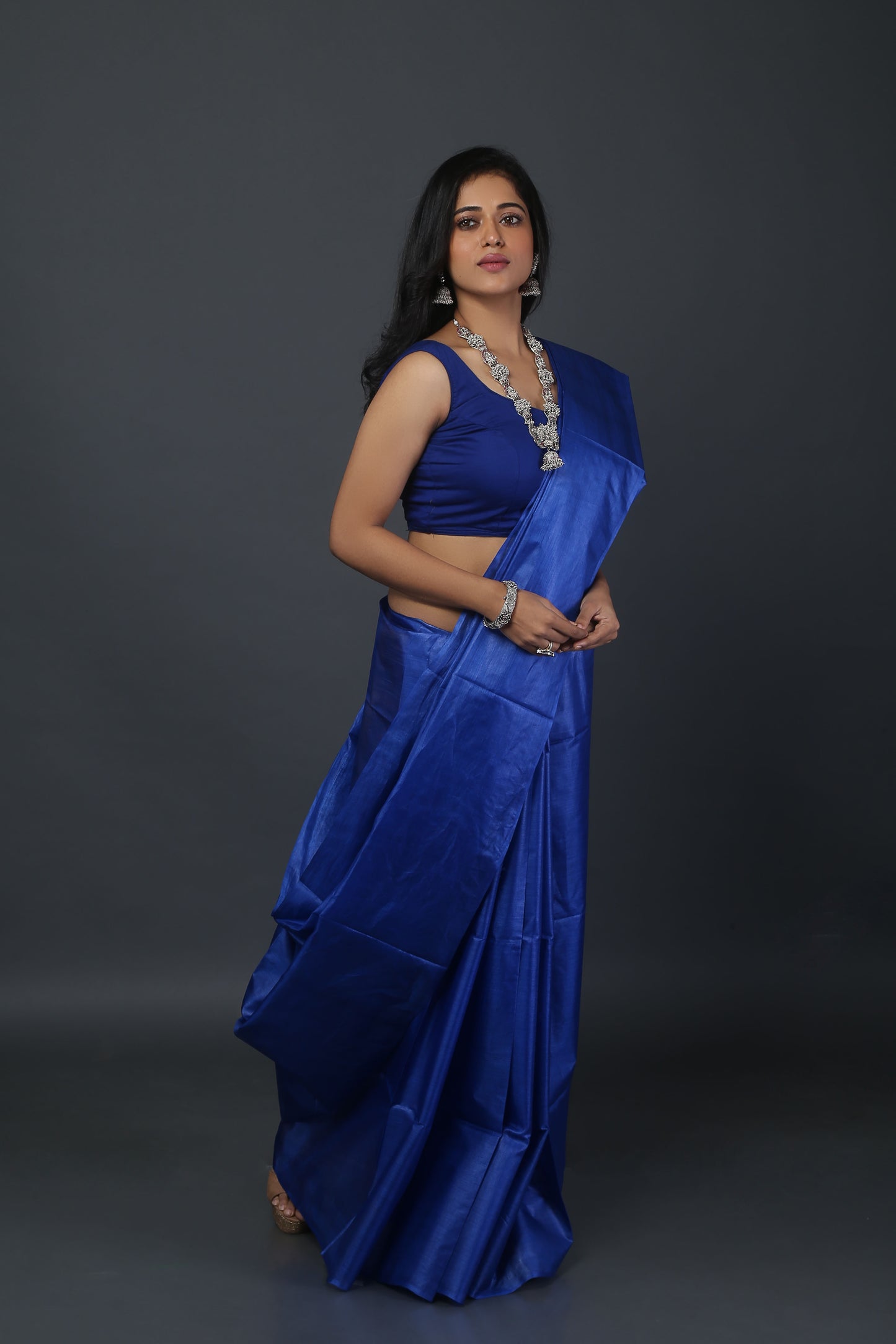 Truly Cobalt Tussar Saree
