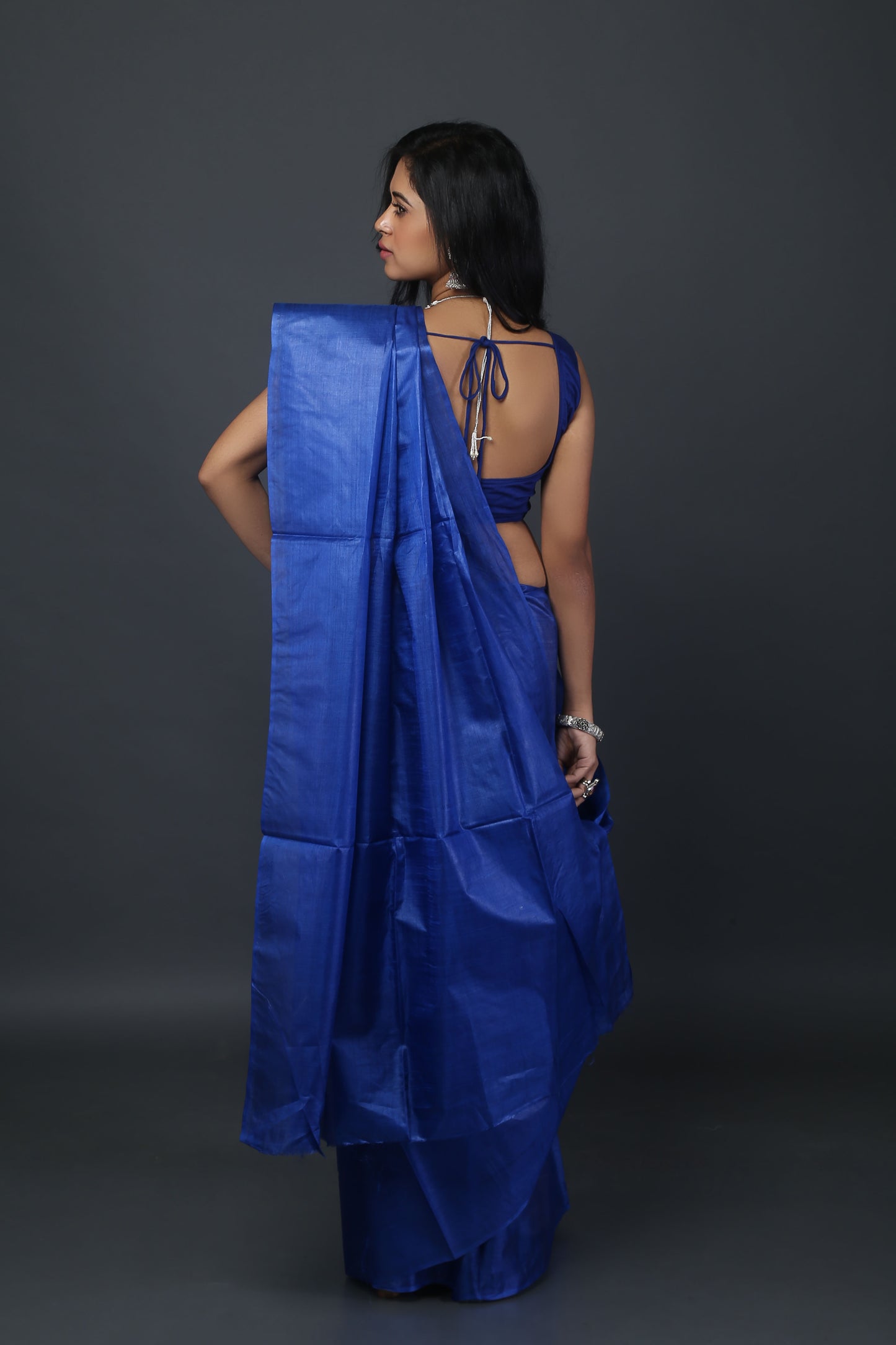 Truly Cobalt Tussar Saree