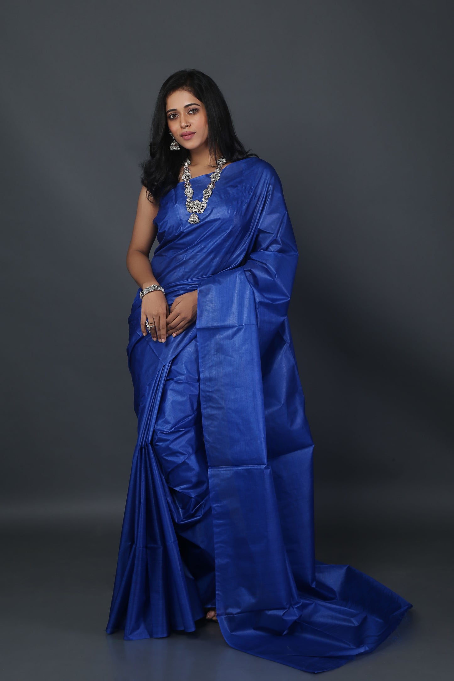 Truly Cobalt Tussar Saree