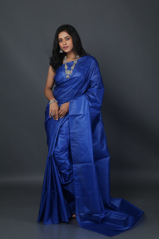 Truly Cobalt Tussar Saree