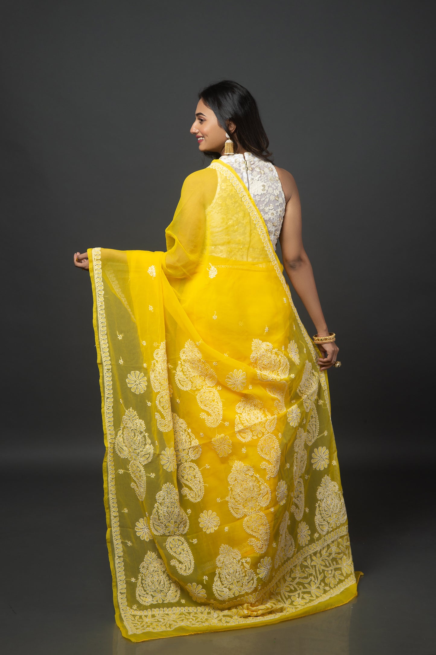 Tuscany Dreams Chikankari Saree
