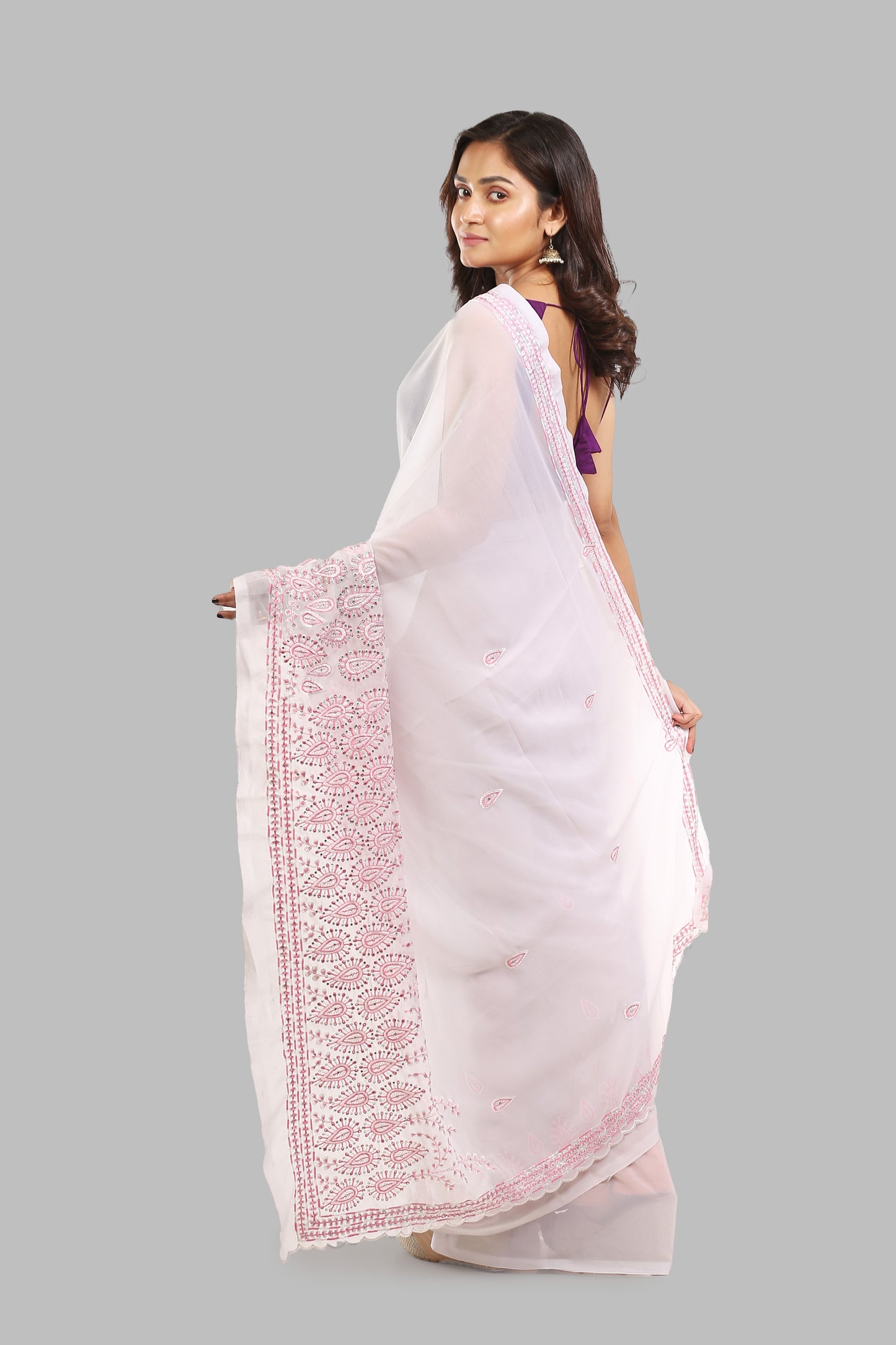 Whispering Doughy Georgette Blend Saree