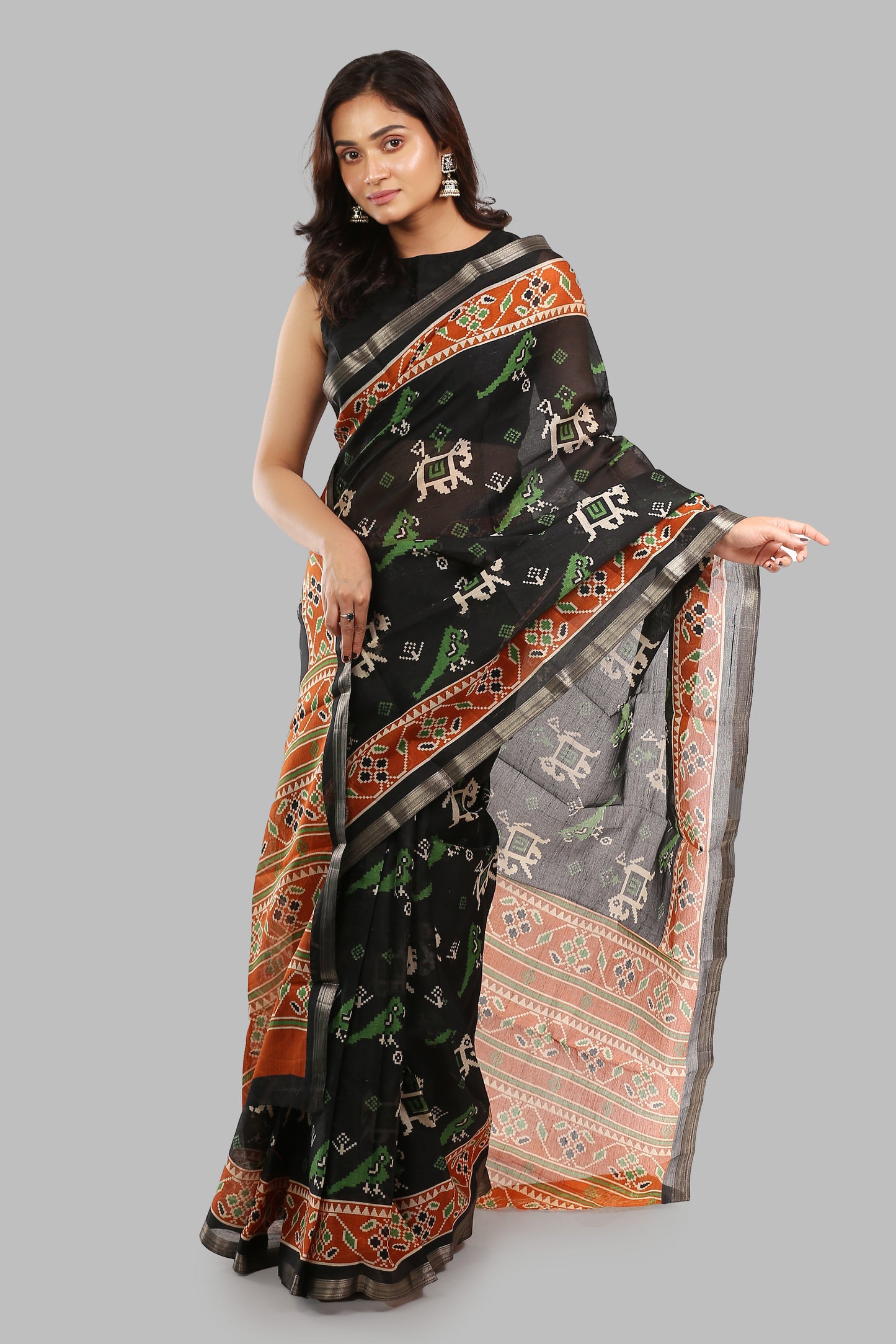 Yielding Dusky Raw Silk Saree
