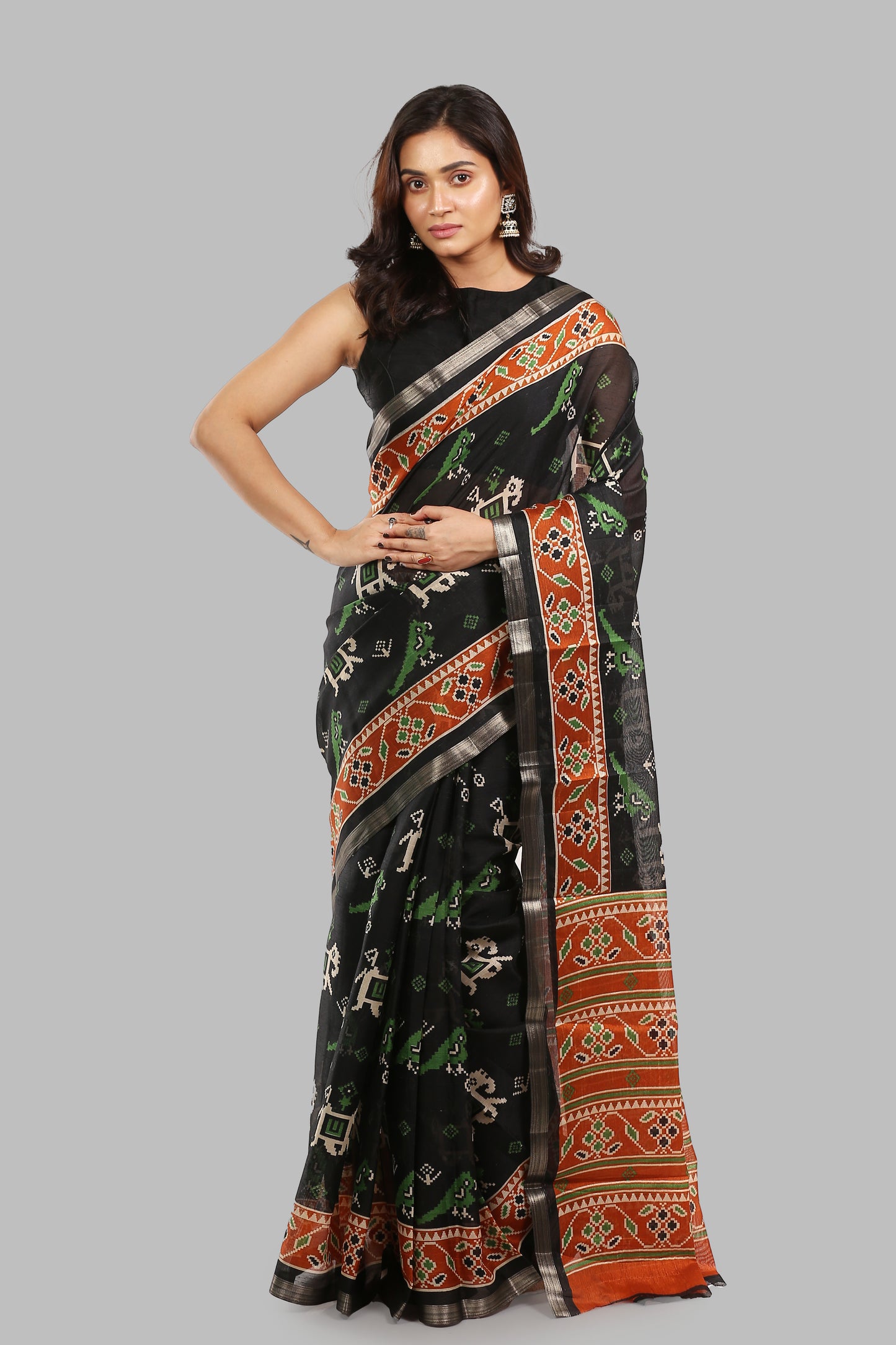 Yielding Dusky Raw Silk Saree