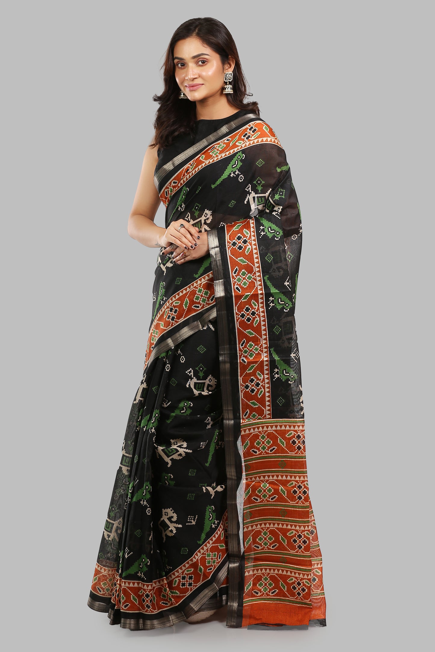 Yielding Dusky Raw Silk Saree
