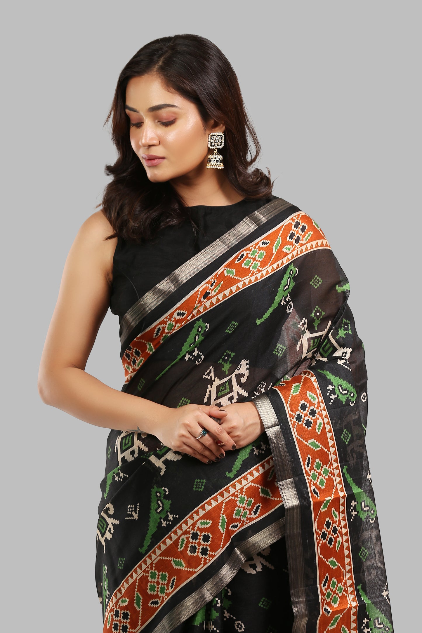 Yielding Dusky Raw Silk Saree