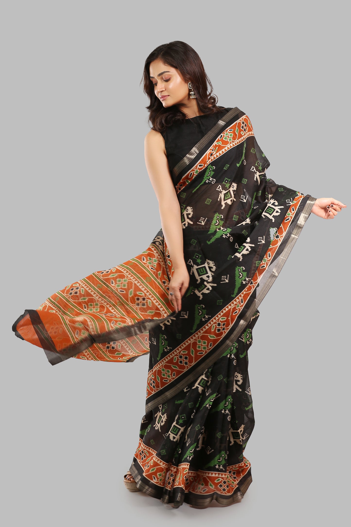 Yielding Dusky Raw Silk Saree