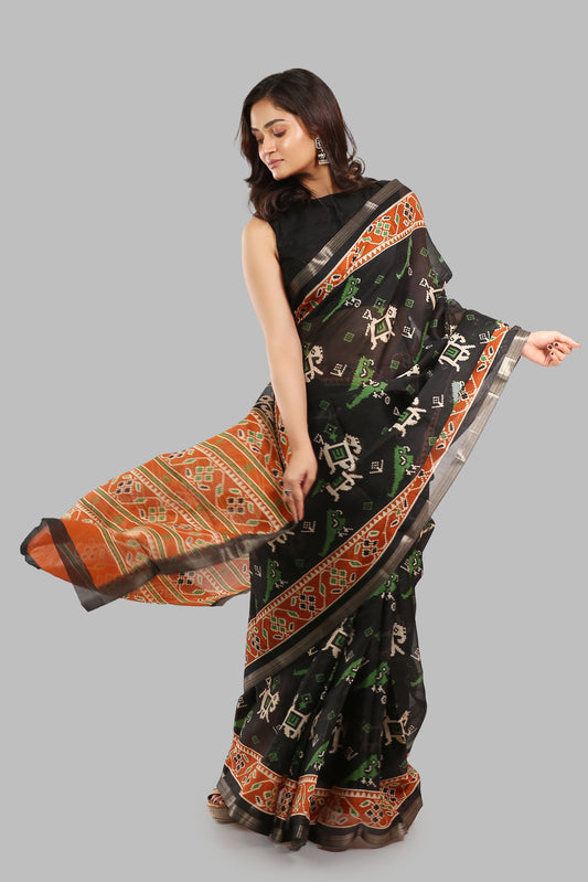 Yielding Dusky Raw Silk Saree
