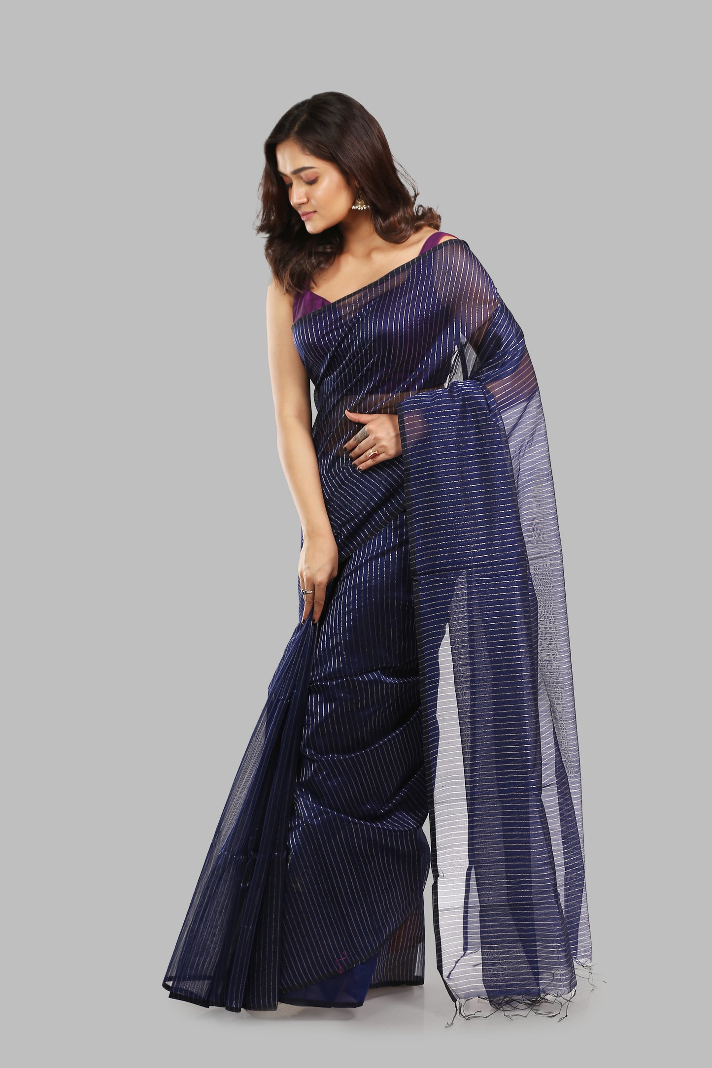 Young Teal Tissue Saree
