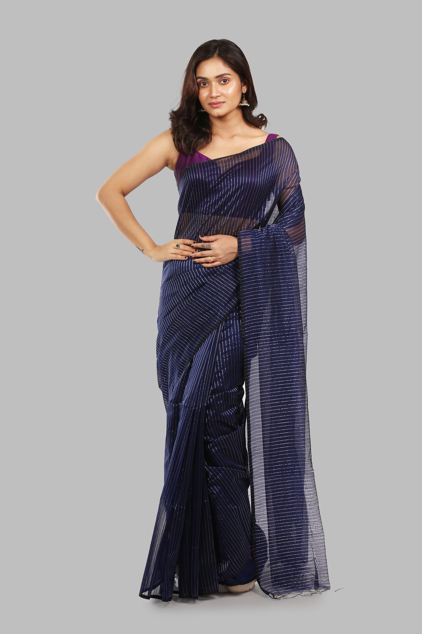 Young Teal Tissue Saree
